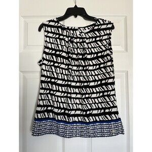 CALVIN KLEIN Pleated Front Sleeveless Keyhole Blouse Top Size Large NWT